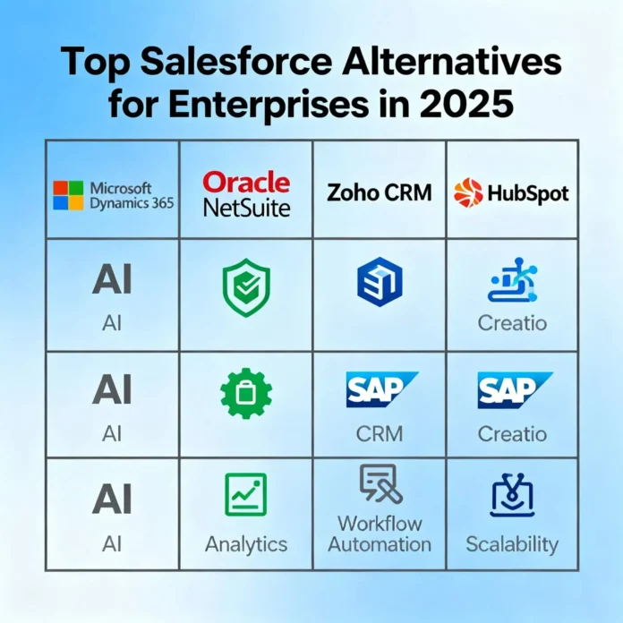 Best Salesforce Alternatives for Enterprises (Comprehensive Guide) Best Salesforce Alternatives for Enterprises (Comprehensive 2025 CRM Guide)